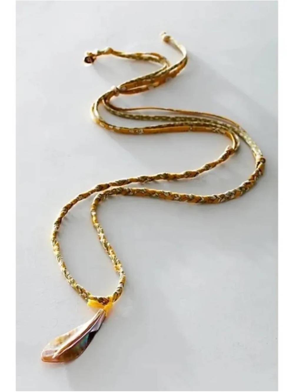 Free People NWT Yellow The Era Strand Braided Necklace
